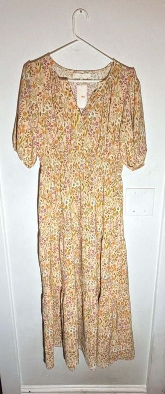 Simply Southern Collection Floral Tiered Midi Dress Size S